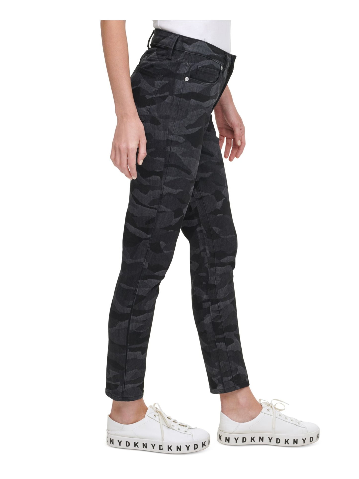DKNY Women's Camouflage Skinny Pants Black Size 27