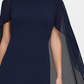DKNY Women's Sheath With Chiffon Split Sleeves Blue Size 6