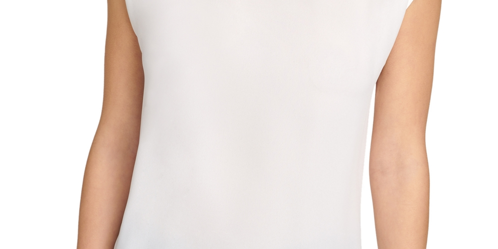 DKNY Women's Boatneck Cap Sleeve Blouse Black Size Medium