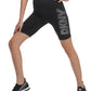 DKNY Women's Rhinestone Logo High Waist Bike Shorts Black Size M