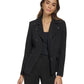 DKNY Women's Soft Notched Collar Utility Jacket Black Size M