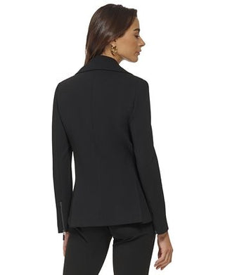 DKNY Women's Soft Notched Collar Utility Jacket Black Size M