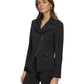 DKNY Women's Soft Notched Collar Utility Jacket Black Size M
