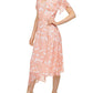 DKNY Women's Floral Print Wrap Dress Pink Size 14