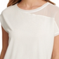 DKNY Women's Mixed Media Top White Size X-Small
