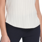 DKNY Women's Pleated Flutter Sleeve Top White Size Large
