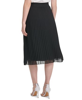 DKNY Women's Pleated Skirt Black Size Small