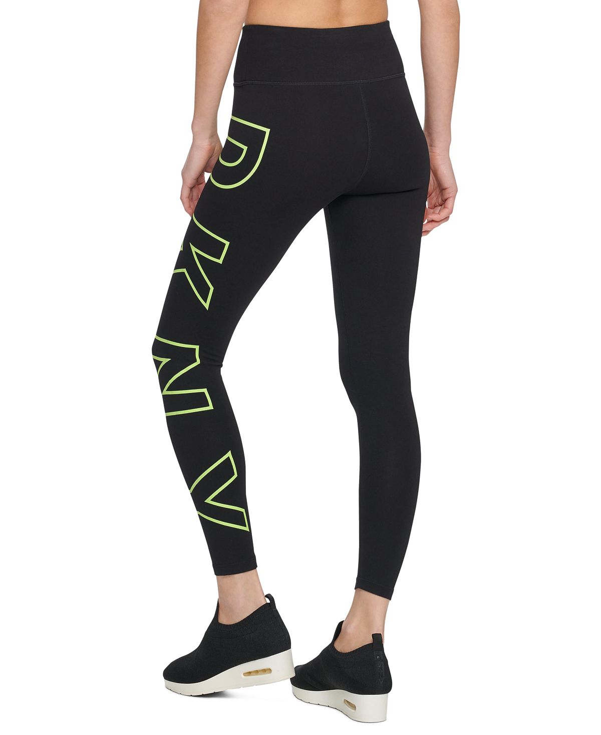 DKNY Women's High Waist Logo Leggings Yellow Size X-Small