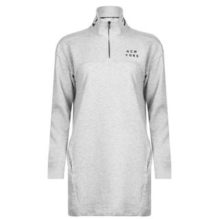 DKNY Women's Sport Half Zip Logo Dress Gray Size Large