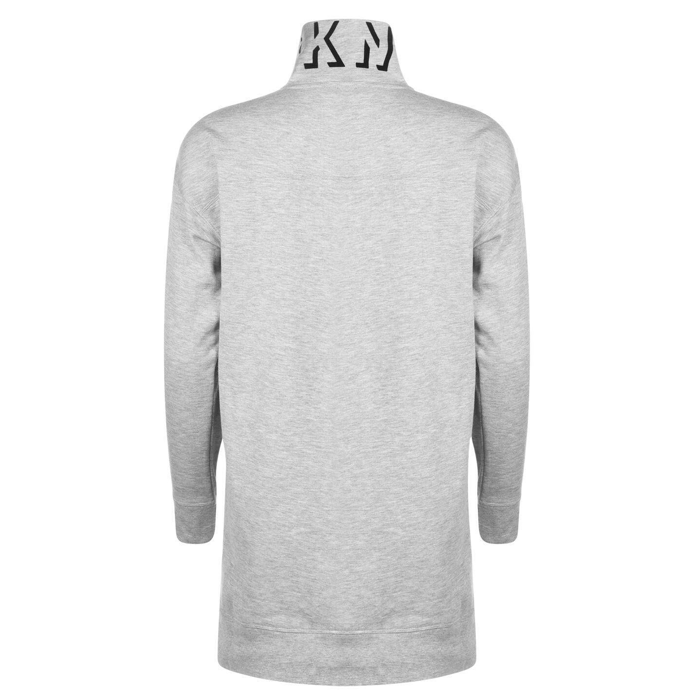 DKNY Women's Sport Half Zip Logo Dress Gray Size Large