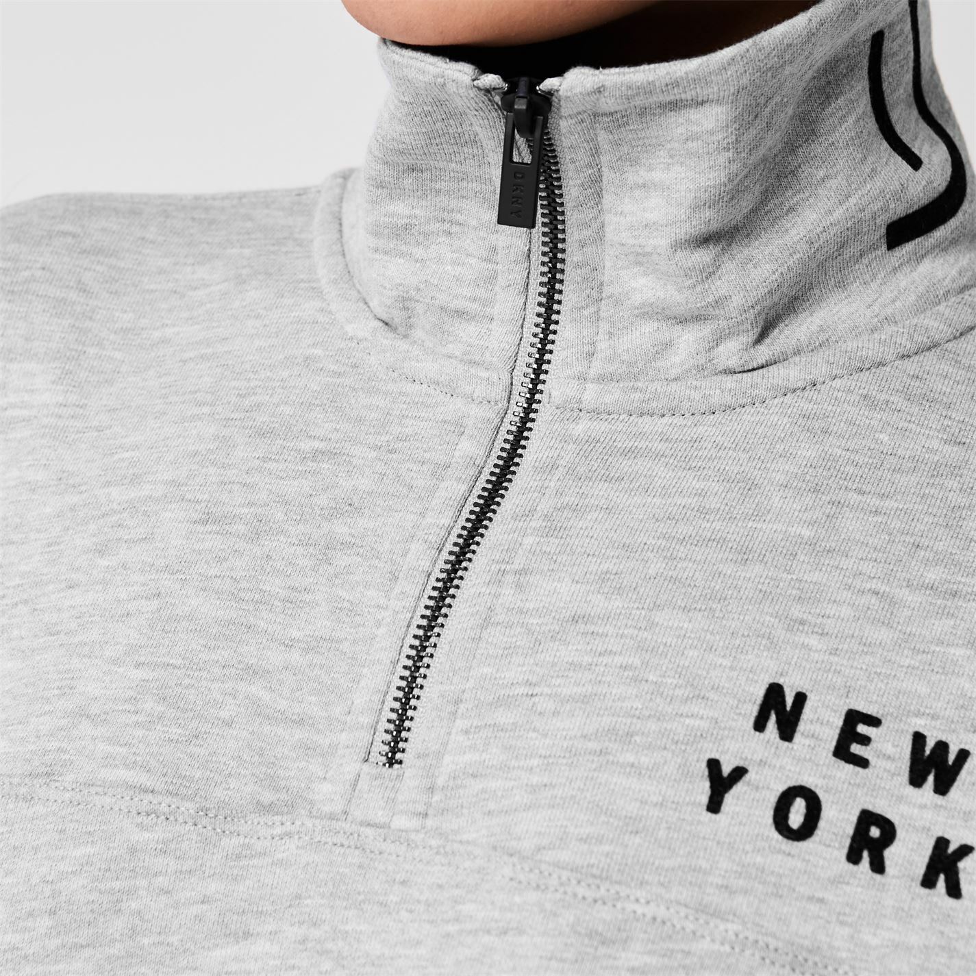 DKNY Women's Sport Half Zip Logo Dress Gray Size Large