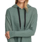 DKNY Women's Jacquard Logo Hoodie Green Size X-Large