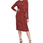 DKNY Women's Animal Print Knot Front Dress Red Size Medium