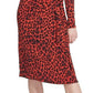 DKNY Women's Animal Print Knot Front Dress Red Size Medium