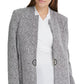 DKNY Women's Notch Neck D Ring Knit Topper Jacket White Size 8