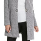 DKNY Women's Notch Neck D Ring Knit Topper Jacket White Size 8