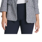 DKNY Women's Marled One Button Blazer Gray Size 18