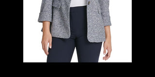 DKNY Women's Marled One Button Blazer Gray Size 18