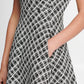 DKNY Women's Printed Fit& Flare Mini Dress Black Size 8