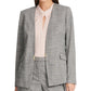 DKNY Women's Plaid Collarless Blazer Gray Size 14