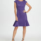 DKNY Women's Cap Sleeve Knee Length Fit Flare Dress Purple Size 10