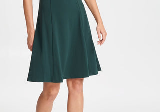 DKNY Women's Tulip Sleeve Fit & Flare Dress Green Size 4