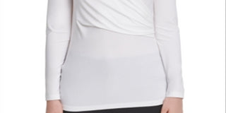 DKNY Women's Side Ruched Top White Size XX-Large