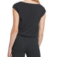 DKNY Women's Drapy Banded Jumpsuit Black Size Small