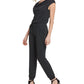 DKNY Women's Drapy Banded Jumpsuit Black Size Small