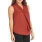 DKNY Women's Tie Neck Sleeveless Top Brown Size Petite X-Small