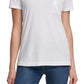 DKNY Women's Sequined Short Sleeve Crew Neck T-Shirt Top White Size X-Large