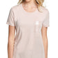DKNY Women's Sequined Short Sleeve Crew Neck T-Shirt Top Pink Size Large