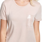 DKNY Women's Sequined Short Sleeve Crew Neck T-Shirt Top Pink Size Large