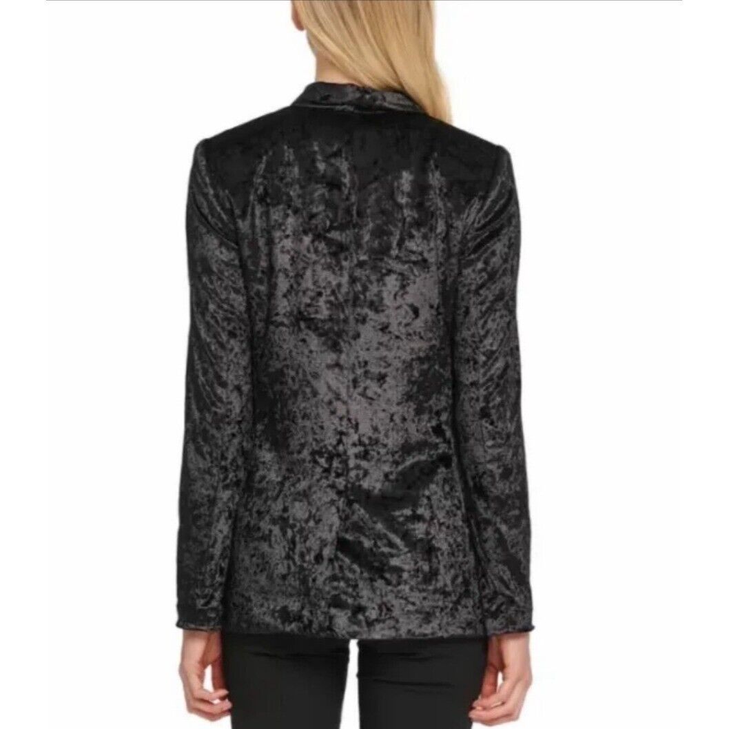 DKNY Women's Velvet Open Front Blazer Black Size 8