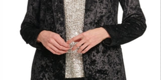 DKNY Women's Velvet Open Front Blazer Black Size 8