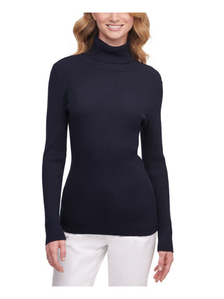 DKNY Women's Ribbed Turtleneck Sweater Black Size L