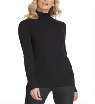 DKNY Women's Ribbed Turtleneck Sweater Black Size L