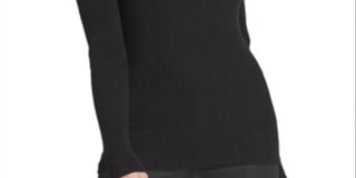DKNY Women's Ribbed Turtleneck Sweater Black Size L