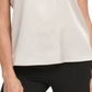 DKNY Women's Bow Mock Neck Blouse Beige Size Large