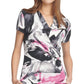 DKNY Women's Printed Side Ruched Top Gray Size Large
