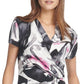 DKNY Women's Printed Side Ruched Top Gray Size Large