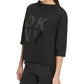 DKNY Women's Stacked Logo Sweatshirt Black Size X-Large