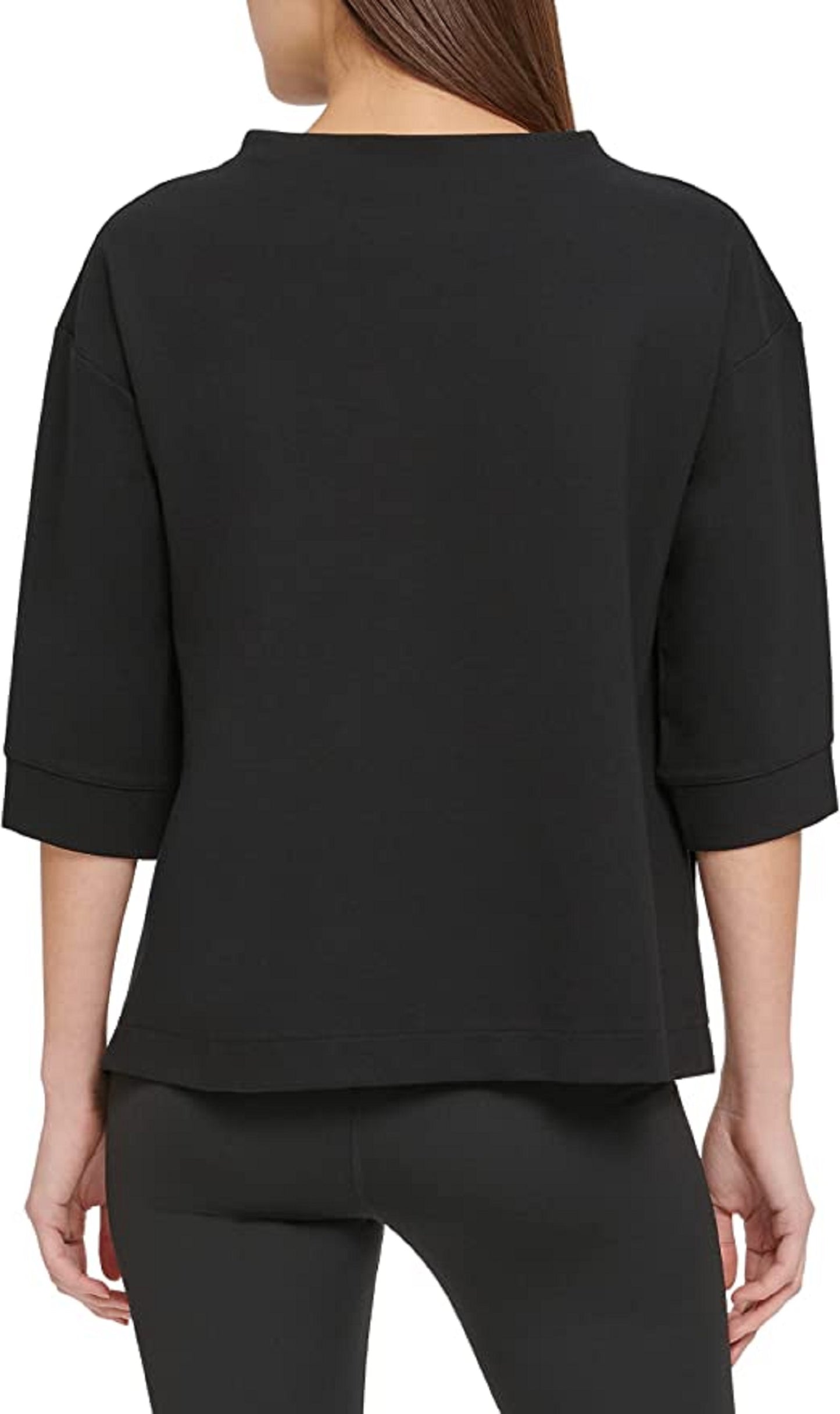 DKNY Women's Stacked Logo Sweatshirt Black Size X-Large