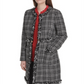 DKNY Women's Tweed Plaid Topper Jacket Black Size 10
