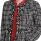 DKNY Women's Tweed Plaid Topper Jacket Black Size 10