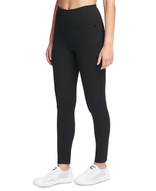 DKNY Women's Tummy Control Compression Full Length Leggings Black Size Large