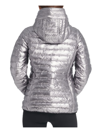 DKNY Women's Pocketed Zip Up Jacket Gray Size Medium