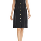 Donna Karan New York Sleeveless Contrast-Stitch Dress