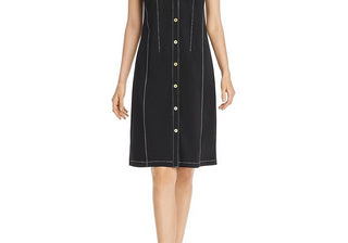 Donna Karan New York Sleeveless Contrast-Stitch Dress
