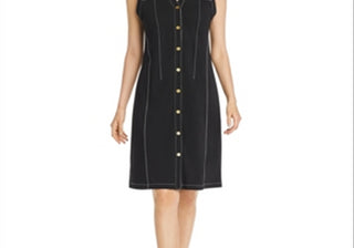 Donna Karan New York Sleeveless Contrast-Stitch Dress